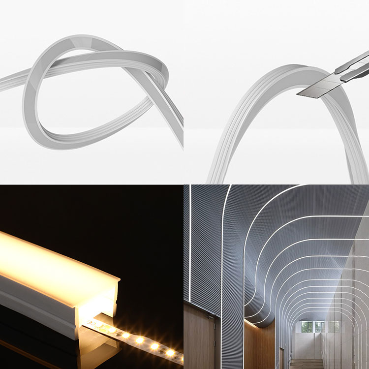Flanged Flexible 12mm Strip Light Silicone Diffuser LED Cover Flanged Flexible 12mm Strip Light Silicone Diffuser LED Cover